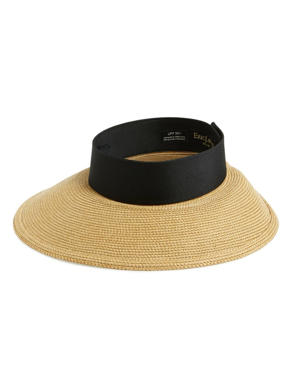 ERIC JAVITS SQUISHEE HALO HAT NATURAL/BLACK ONE SIZE ADJUSTABLE NEW NO TAGS - Picture 2 of 16